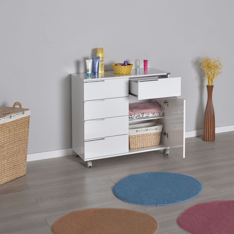 Casa si Gradina - Mobilier - Comode si corpuri - Corpuri bucatarie - Dulap multifunctional, Hanah Home, PAL melaminat, alb, 85x44x81 cm - Infinity.ro