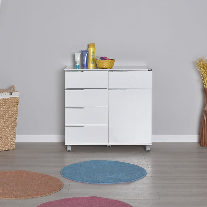 Casa si Gradina - Mobilier - Comode si corpuri - Corpuri bucatarie - Dulap multifunctional, Hanah Home, PAL melaminat, alb, 85x44x81 cm - Infinity.ro