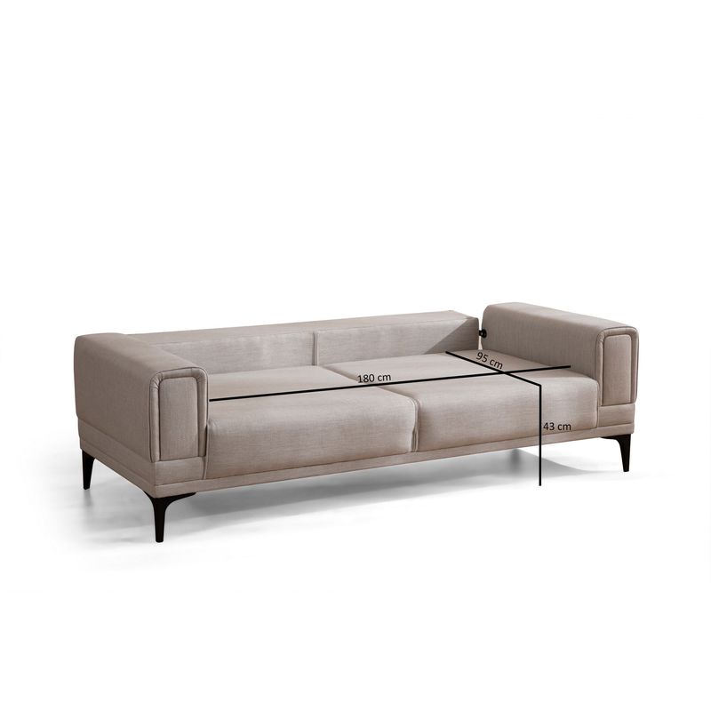 Casa si Gradina - Mobilier - Canapele si coltare - Canapele - Canapea extensibila 3 locuri, Atelier Del Sofa, lemn de fag si placi aglomerate, ecru, 215x85x77 cm - Infinity.ro