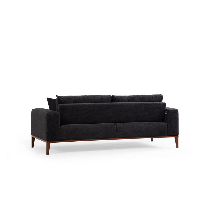 Casa si Gradina - Mobilier - Canapele si coltare - Canapele - Canapea extensibila 3 locuri, Hanah Home, lemn fag si PAL, antracit, 225x92x75 cm - Infinity.ro