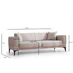 Casa si Gradina - Mobilier - Canapele si coltare - Canapele - Canapea extensibila 3 locuri, Atelier Del Sofa, lemn de fag si placi aglomerate, ecru, 215x85x77 cm - Infinity.ro