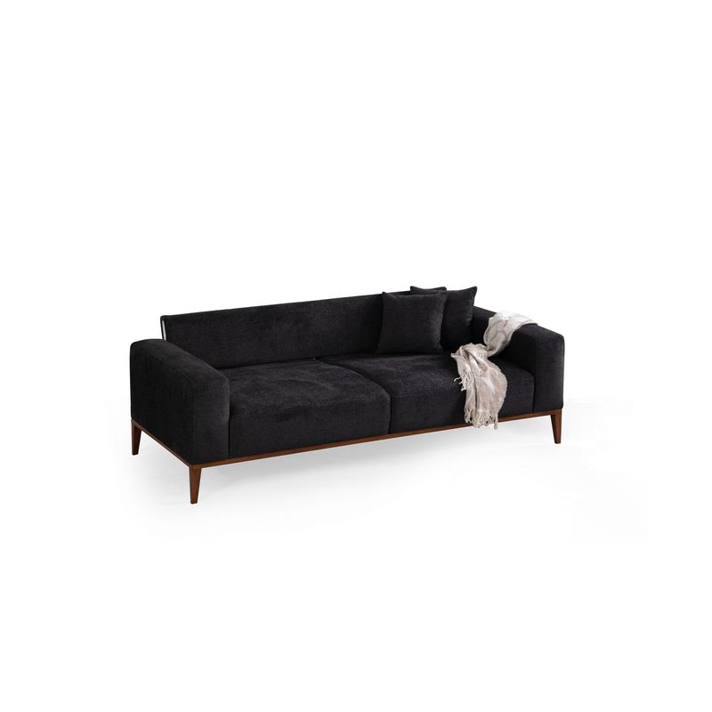 Casa si Gradina - Mobilier - Canapele si coltare - Canapele - Canapea extensibila 3 locuri, Hanah Home, lemn fag si PAL, antracit, 225x92x75 cm - Infinity.ro