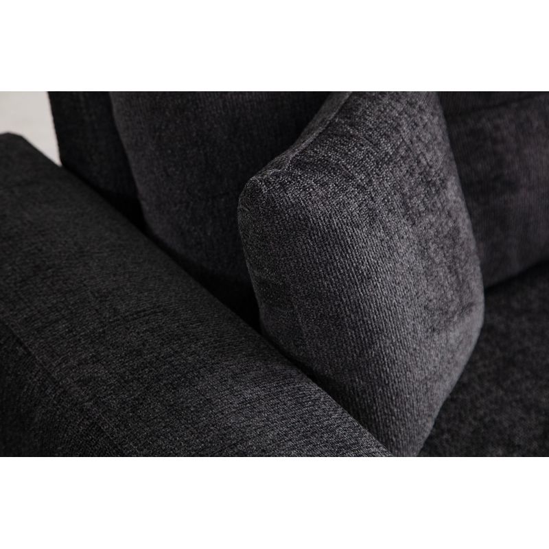 Casa si Gradina - Mobilier - Canapele si coltare - Canapele - Canapea extensibila 3 locuri, Hanah Home, lemn fag si PAL, antracit, 225x92x75 cm - Infinity.ro