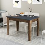 Casa si Gradina - Mobilier - Mese si birouri - Mese bucatarie si dining - Masa de bucatarie, Hanah Home, pal melaminat, nuc, antracit, 110x72x75 cm - Infinity.ro