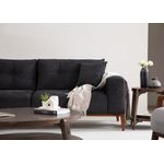 Casa si Gradina - Mobilier - Canapele si coltare - Canapele - Canapea extensibila 3 locuri, Hanah Home, lemn fag si PAL, antracit, 225x92x75 cm - Infinity.ro