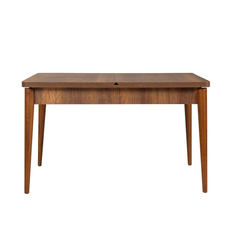 Casa si Gradina - Mobilier - Seturi de mobilier - Seturi mese si scaune - Set masa extensibila si scaune, Hanah Home, placa aglomerata melaminata, nuc si piatra, 130x80x77 cm - Infinity.ro