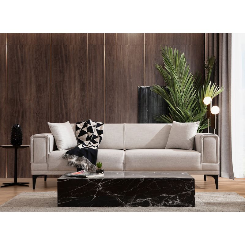 Casa si Gradina - Mobilier - Canapele si coltare - Canapele - Canapea extensibila 3 locuri, Atelier Del Sofa, lemn de fag si placi aglomerate, ecru, 215x85x77 cm - Infinity.ro
