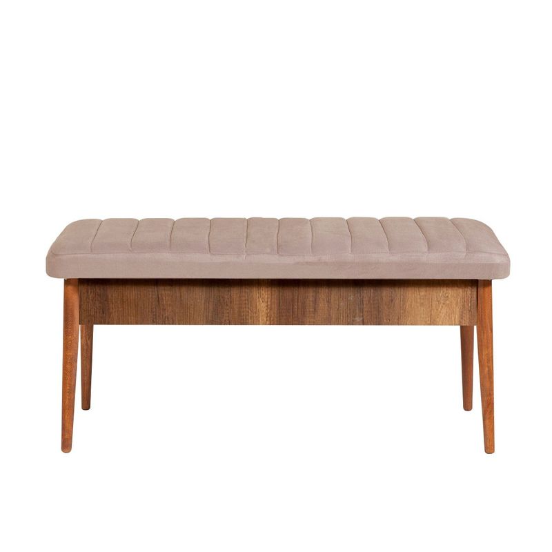 Casa si Gradina - Mobilier - Seturi de mobilier - Seturi mese si scaune - Set masa extensibila si scaune, Hanah Home, placa aglomerata melaminata, nuc si piatra, 130x80x77 cm - Infinity.ro