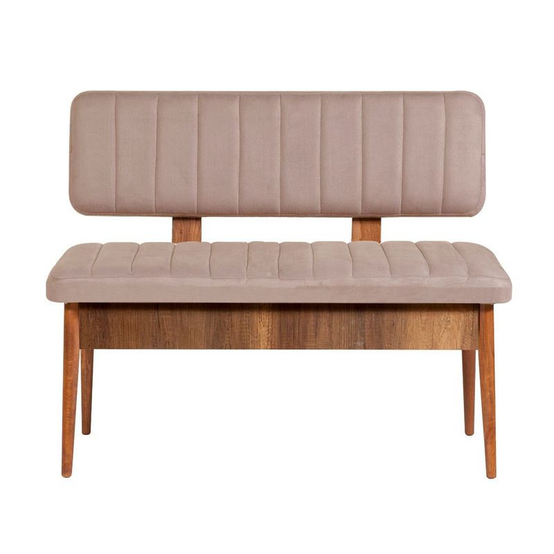 Casa si Gradina - Mobilier - Seturi de mobilier - Seturi mese si scaune - Set masa extensibila si scaune, Hanah Home, placa aglomerata melaminata, nuc si piatra, 130x80x77 cm - Infinity.ro