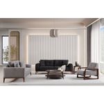 Casa si Gradina - Mobilier - Canapele si coltare - Canapele - Canapea extensibila 3 locuri, Hanah Home, lemn fag si PAL, antracit, 225x92x75 cm - Infinity.ro