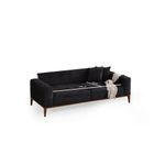 Casa si Gradina - Mobilier - Canapele si coltare - Canapele - Canapea extensibila 3 locuri, Hanah Home, lemn fag si PAL, antracit, 225x92x75 cm - Infinity.ro