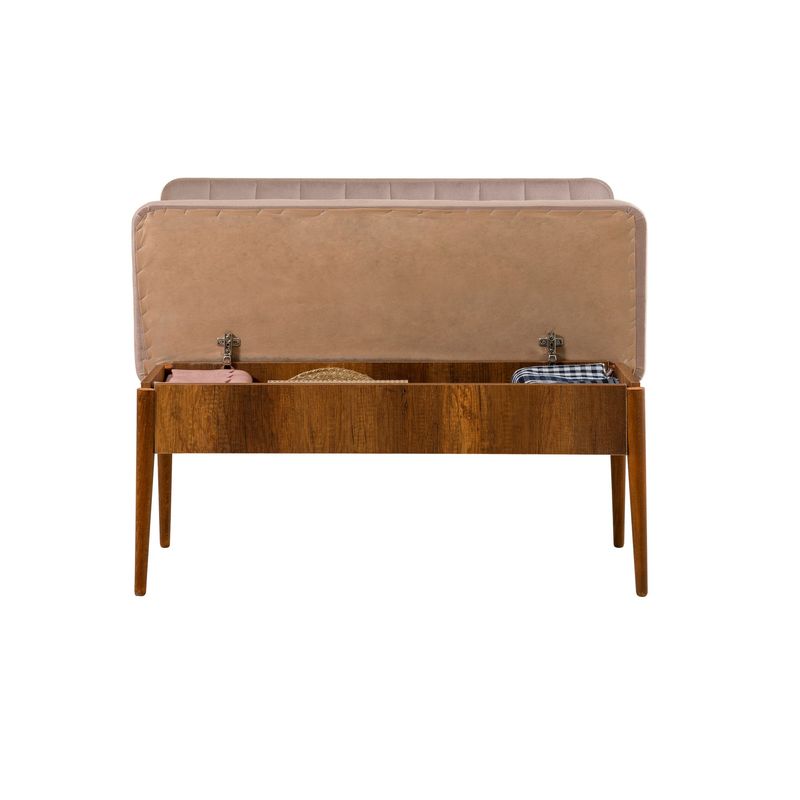 Casa si Gradina - Mobilier - Seturi de mobilier - Seturi mese si scaune - Set masa extensibila si scaune, Hanah Home, placa aglomerata melaminata, nuc si piatra, 130x80x77 cm - Infinity.ro