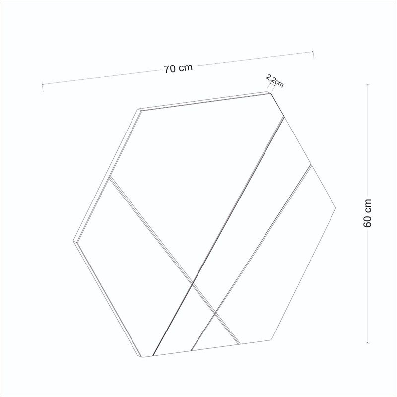 Casa si Gradina - Decoratiuni - Oglinzi - Oglinda hexagonala, Hanah Home, mdf, alb, 70x60x2.2 cm - Infinity.ro