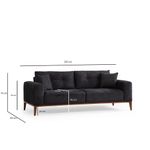 Casa si Gradina - Mobilier - Canapele si coltare - Canapele - Canapea extensibila 3 locuri, Hanah Home, lemn fag si PAL, antracit, 225x92x75 cm - Infinity.ro