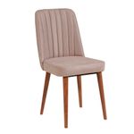 Casa si Gradina - Mobilier - Seturi de mobilier - Seturi mese si scaune - Set masa extensibila si scaune, Hanah Home, placa aglomerata melaminata, nuc si piatra, 130x80x77 cm - Infinity.ro