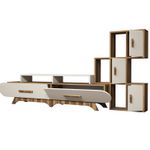 Casa si Gradina - Mobilier - Comode si corpuri - Console - Corp tv, Hanah Home, pal melaminat, nuc si crem, 205x50x36.8 cm - Infinity.ro