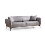 Casa si Gradina - Mobilier - Canapele si coltare - Canapele - Canapea 3 locuri, Hanah Home, material textil, gri, 220x95x67 cm - Infinity.ro