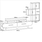 Casa si Gradina - Mobilier - Comode si corpuri - Console - Corp tv, Hanah Home, pal melaminat, nuc si crem, 205x50x36.8 cm - Infinity.ro