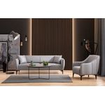 Casa si Gradina - Mobilier - Canapele si coltare - Canapele - Canapea 3 locuri, Hanah Home, material textil, gri, 220x95x67 cm - Infinity.ro