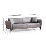 Casa si Gradina - Mobilier - Canapele si coltare - Canapele - Canapea 3 locuri, Hanah Home, material textil, gri, 220x95x67 cm - Infinity.ro