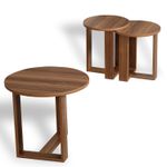 Casa si Gradina - Mobilier - Mese si birouri - Masute de cafea - Set masute de cafea, Hanah Home, pal melaminat, nuc, 3 piese - Infinity.ro