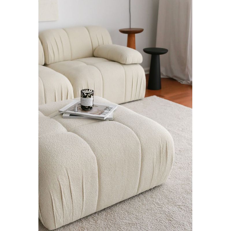 Casa si Gradina - Mobilier - Scaune si fotolii - Tabureti - Puf, Atelier Del Sofa, teddy, alb, 89x43x89 cm - Infinity.ro