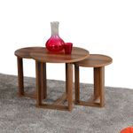 Casa si Gradina - Mobilier - Mese si birouri - Masute de cafea - Set masute de cafea, Hanah Home, pal melaminat, nuc, 3 piese - Infinity.ro