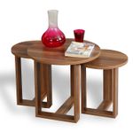Casa si Gradina - Mobilier - Mese si birouri - Masute de cafea - Set masute de cafea, Hanah Home, pal melaminat, nuc, 3 piese - Infinity.ro