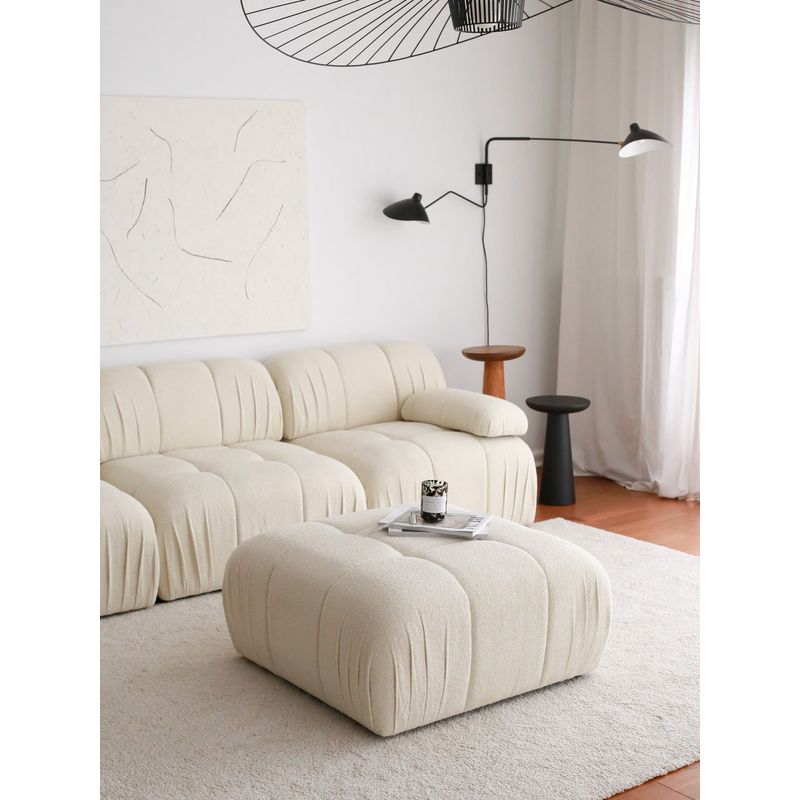Casa si Gradina - Mobilier - Scaune si fotolii - Tabureti - Puf, Atelier Del Sofa, teddy, alb, 89x43x89 cm - Infinity.ro