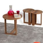 Casa si Gradina - Mobilier - Mese si birouri - Masute de cafea - Set masute de cafea, Hanah Home, pal melaminat, nuc, 3 piese - Infinity.ro