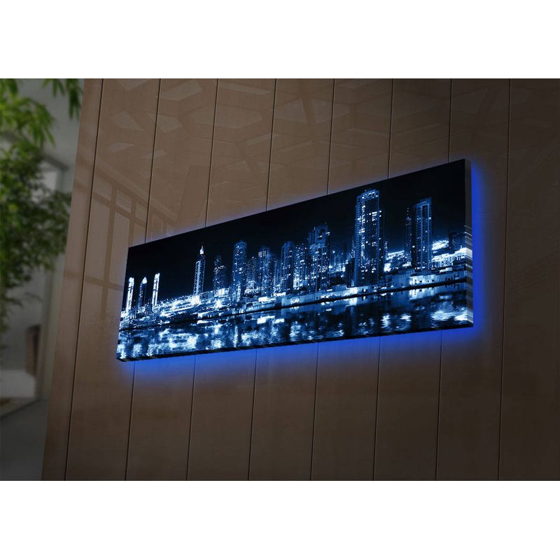 Casa si Gradina - Decoratiuni - Tablouri - Tablou decorativ cu led, Wallxpert, panza piele de caprioara, multicolor, 30x90 cm, 239SHN1256 - Infinity.ro