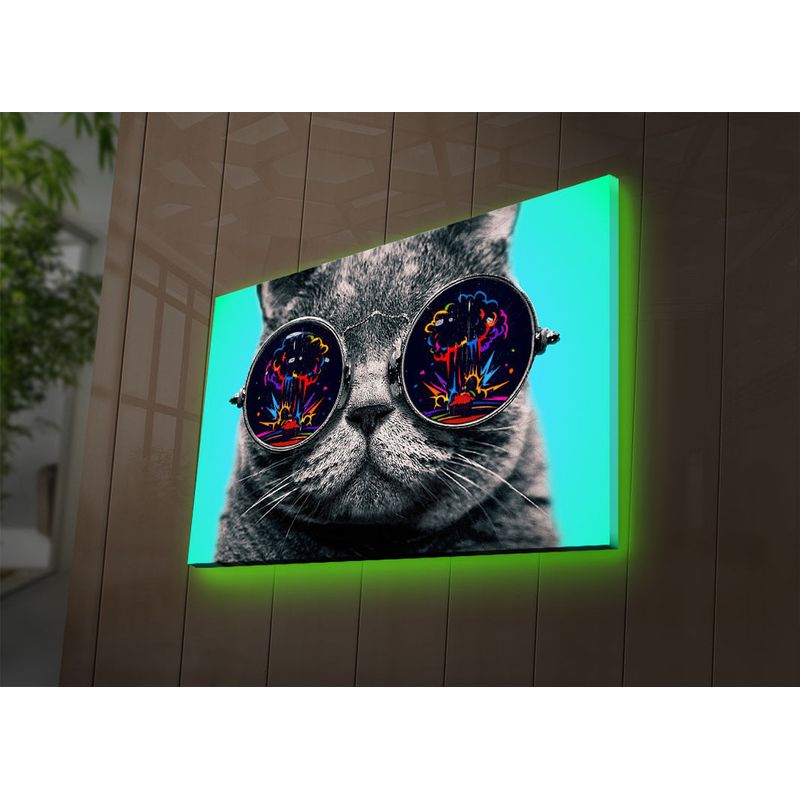 Casa si Gradina - Decoratiuni - Tablouri - Tablou canvas decorativ cu led, Wallxpert, panza piele de caprioara, multicolor, 45x70 cm, 254LED3285 - Infinity.ro