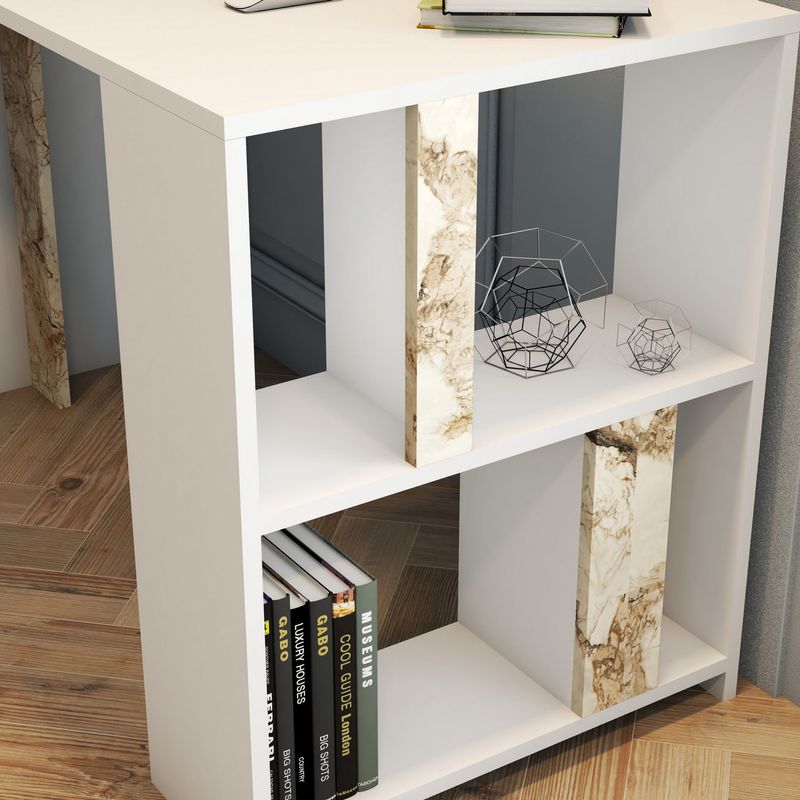 Casa si Gradina - Mobilier - Mese si birouri - Birouri - Birou, Hanah Home, panou din particule acoperit cu melamina, alb, 120x60x75.4 cm - Infinity.ro