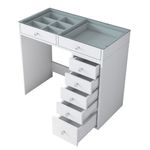 Casa si Gradina - Mobilier - Comode si corpuri - Masute de toaleta - Masa de machiaj, Hanah Home, pal melaminat, alb, 90x44.5x79.8 cm, 893RAN3324 - Infinity.ro