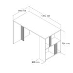 Casa si Gradina - Mobilier - Mese si birouri - Birouri - Birou, Hanah Home, panou din particule acoperit cu melamina, alb, 120x60x75.4 cm - Infinity.ro