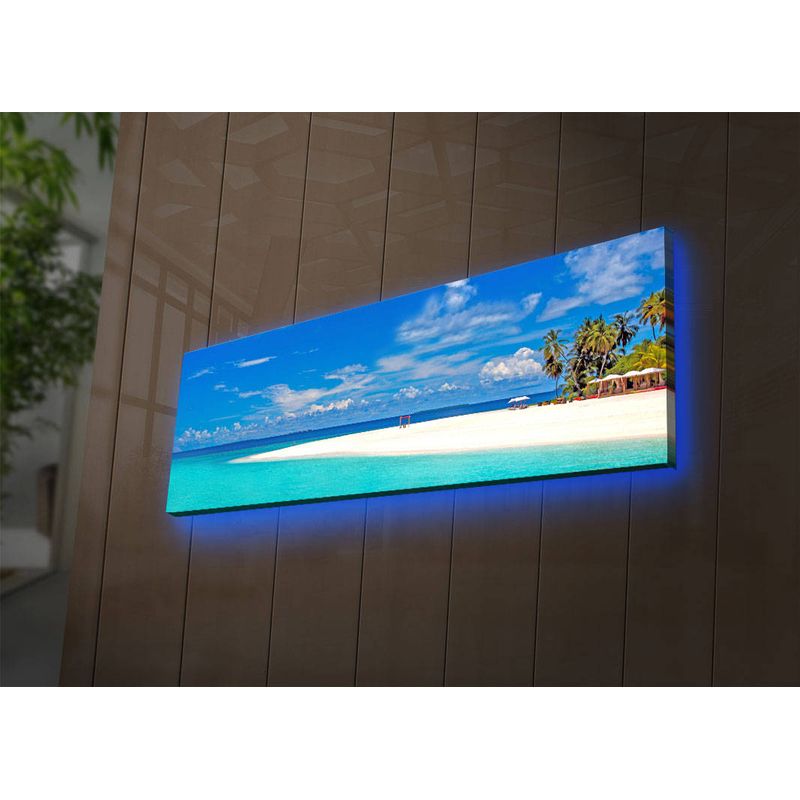 Casa si Gradina - Decoratiuni - Tablouri - Tablou canvas cu led, Wallxpert, multicolor, 30x90 cm, panza piele de caprioara, rama lemn, 239SHN3254 - Infinity.ro