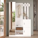 Casa si Gradina - Mobilier - Organizare si depozitare - Cuiere - Cuier, Hanah Home, pal melaminat, alb, 113.6x35x180 cm - Infinity.ro