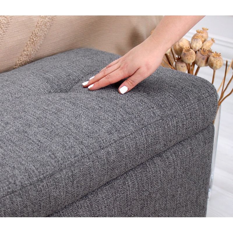 Casa si Gradina - Mobilier - Organizare si depozitare - Bancute - Bancuta cu spatiu de depozitare, Atelier Del Sofa, bumbac si in, gri inchis, 100x45x41 cm - Infinity.ro