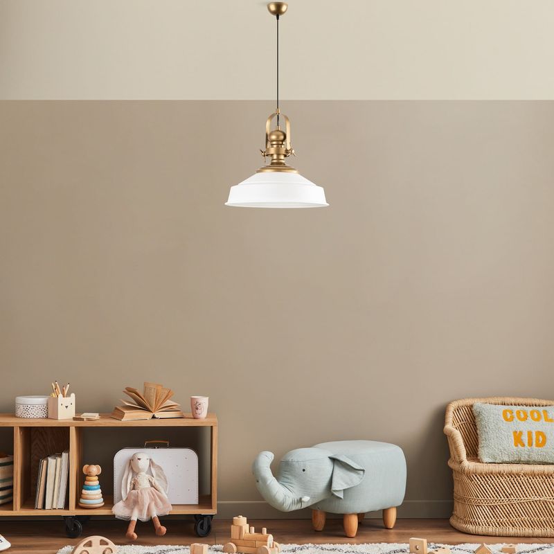 Casa si Gradina - Corpuri si surse de iluminat - Lustre si pendule - Lustra, Opviq, metal, alb, diametru 41 cm, inaltime reglabila - Infinity.ro