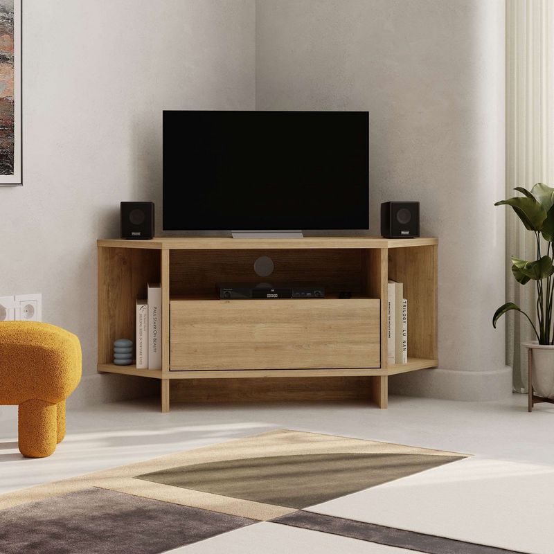 Casa si Gradina - Mobilier - Comode si corpuri - Comode - Comoda tv, Hanah Home, pal melaminat, stejar sapphire, 95.7x35.4x45 cm - Infinity.ro