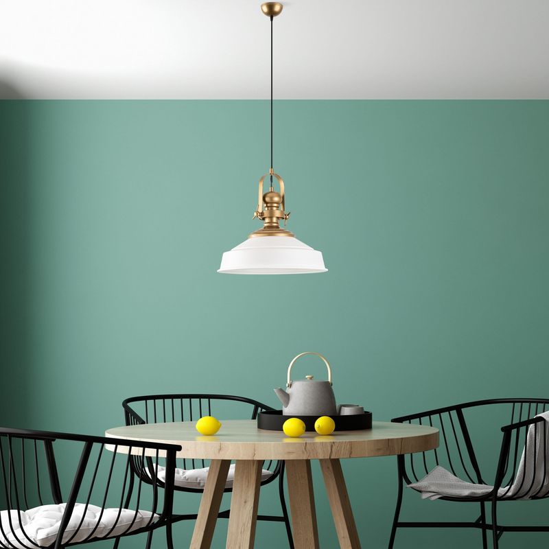 Casa si Gradina - Corpuri si surse de iluminat - Lustre si pendule - Lustra, Opviq, metal, alb, diametru 41 cm, inaltime reglabila - Infinity.ro