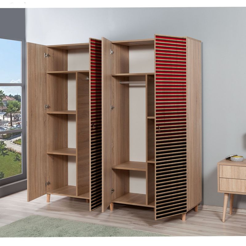 Casa si Gradina - Mobilier - Dulapuri si sifoniere - Sifoniere - Sifonier, Hanah Home, pal melaminat, stejar sonoma, 180x52x192 cm, 869VEL4241 - Infinity.ro