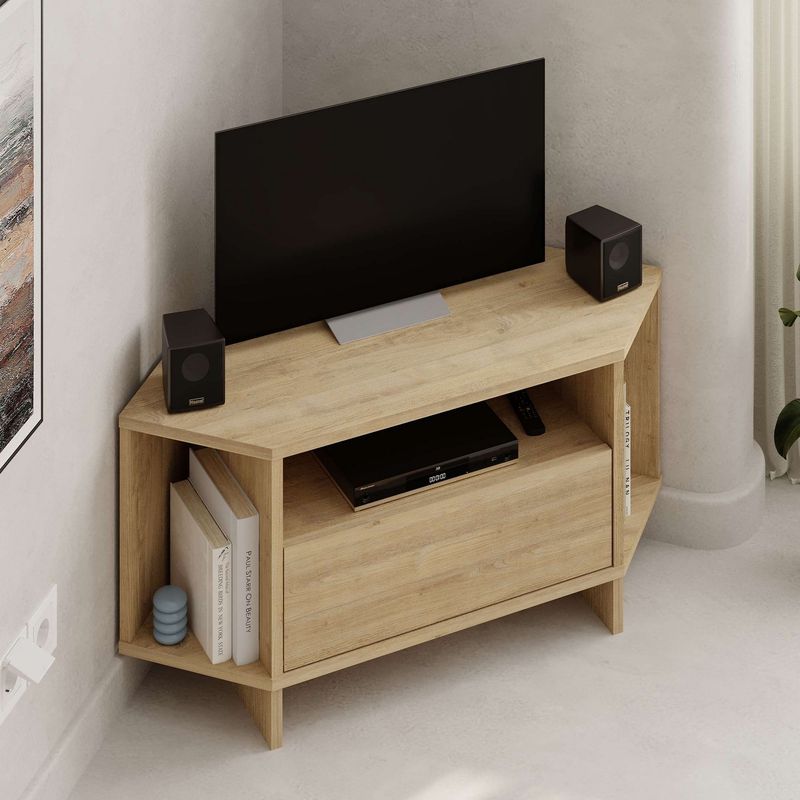 Casa si Gradina - Mobilier - Comode si corpuri - Comode - Comoda tv, Hanah Home, pal melaminat, stejar sapphire, 95.7x35.4x45 cm - Infinity.ro