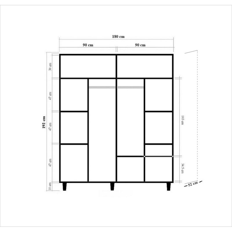 Casa si Gradina - Mobilier - Dulapuri si sifoniere - Sifoniere - Sifonier, Hanah Home, pal melaminat, stejar sonoma, 180x52x192 cm, 869VEL4241 - Infinity.ro