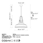 Casa si Gradina - Corpuri si surse de iluminat - Lustre si pendule - Lustra, Opviq, metal, alb, diametru 41 cm, inaltime reglabila - Infinity.ro