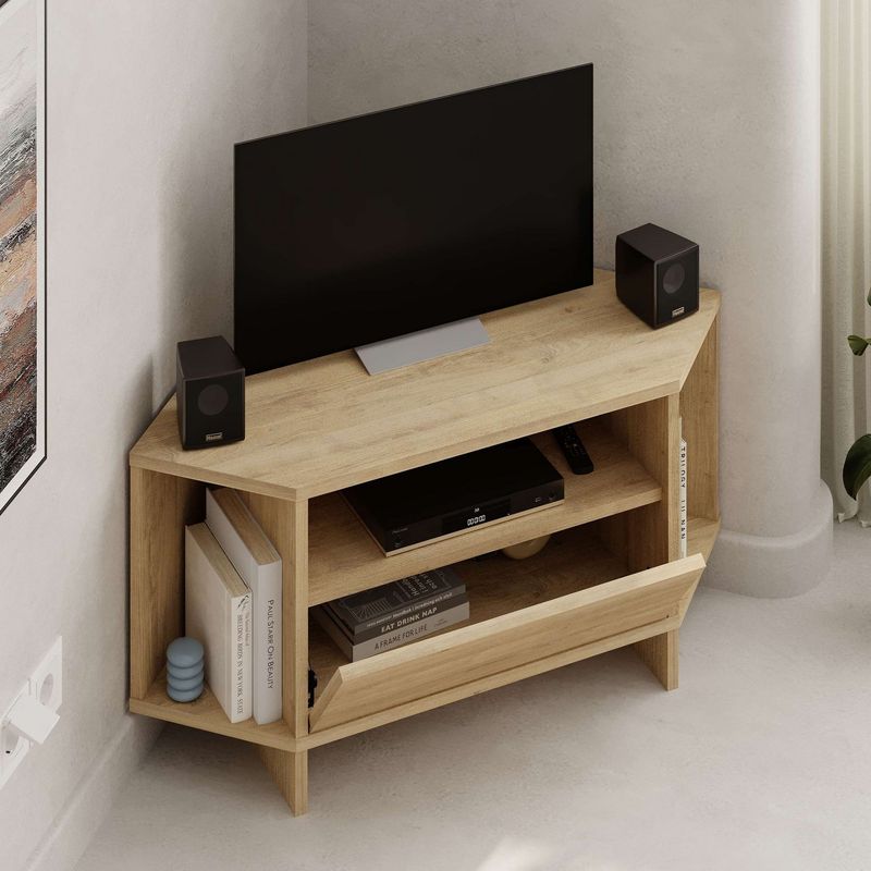 Casa si Gradina - Mobilier - Comode si corpuri - Comode - Comoda tv, Hanah Home, pal melaminat, stejar sapphire, 95.7x35.4x45 cm - Infinity.ro