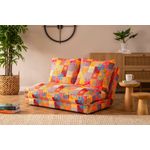 Casa si Gradina - Mobilier - Canapele si coltare - Canapele - Canapea extensibila, Hanah Home, metal, patchwork multicolor, 185x120 cm - Infinity.ro