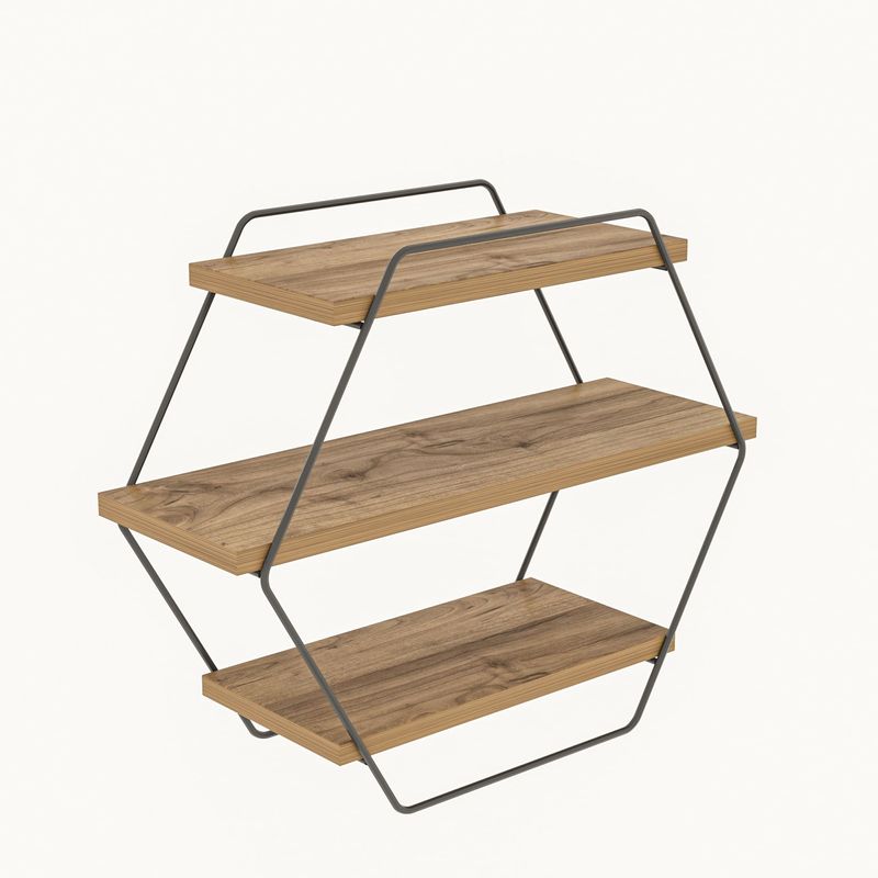 Casa si Gradina - Mobilier - Biblioteci si rafturi - Etajere - Etajera de perete, Hanah Home, pal melaminat, pin atlantic, 60x20x52 cm - Infinity.ro