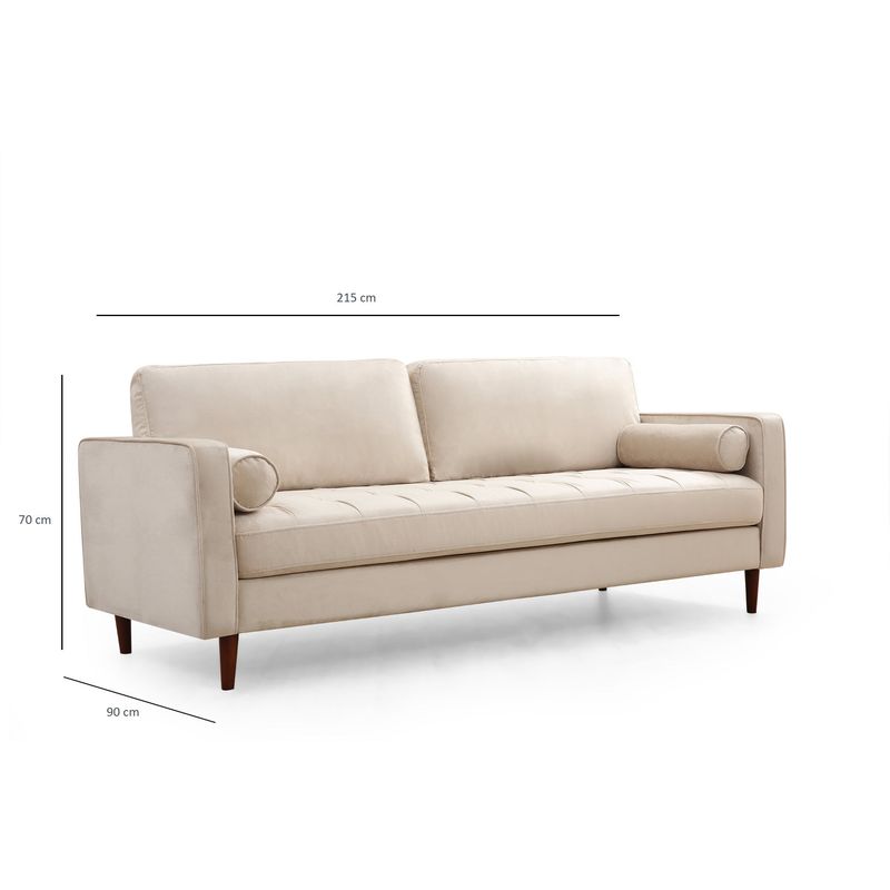 Casa si Gradina - Mobilier - Canapele si coltare - Canapele - Canapea 3 locuri, Atelier Del Sofa, lemn fag, bej, 215x90x70 cm - Infinity.ro