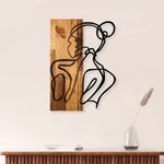 Casa si Gradina - Decoratiuni - Decoratiuni perete - Decoratiune de perete, Wallxpert, lemn si metal, negru si nuc deschis, 35x3x50 cm - Infinity.ro